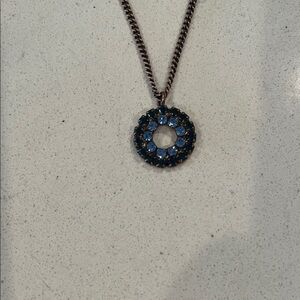 Dazzling Blue Stone Circle Necklace